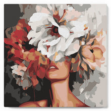 Charger l'image dans la galerie, Mini Peinture par Numéros 20x20cm avec cadre Beauté derrière les fleurs