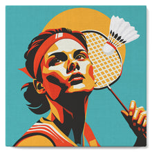 Charger l&#39;image dans la galerie, Mini Peinture par Numéros 20x20cm avec cadre Affiche sportive Badminton