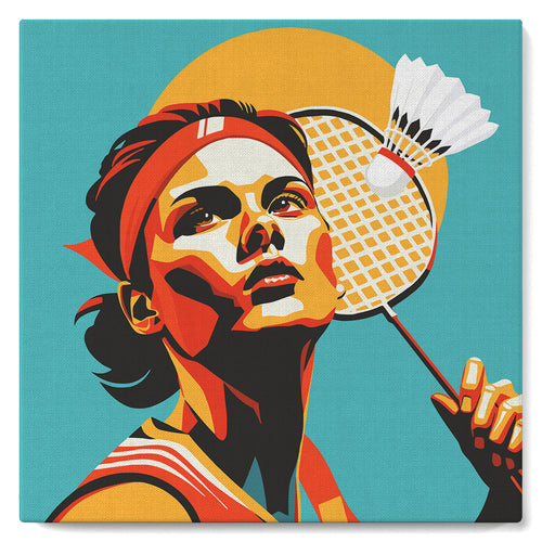 Mini Peinture par Numéros 20x20cm avec cadre Affiche sportive Badminton