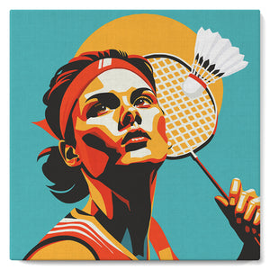 Mini Peinture par Numéros 20x20cm avec cadre Affiche sportive Badminton