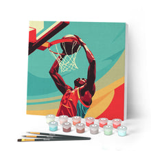 Charger l'image dans la galerie, Mini Peinture par Numéros 20x20cm avec cadre Affiche sportive Basket