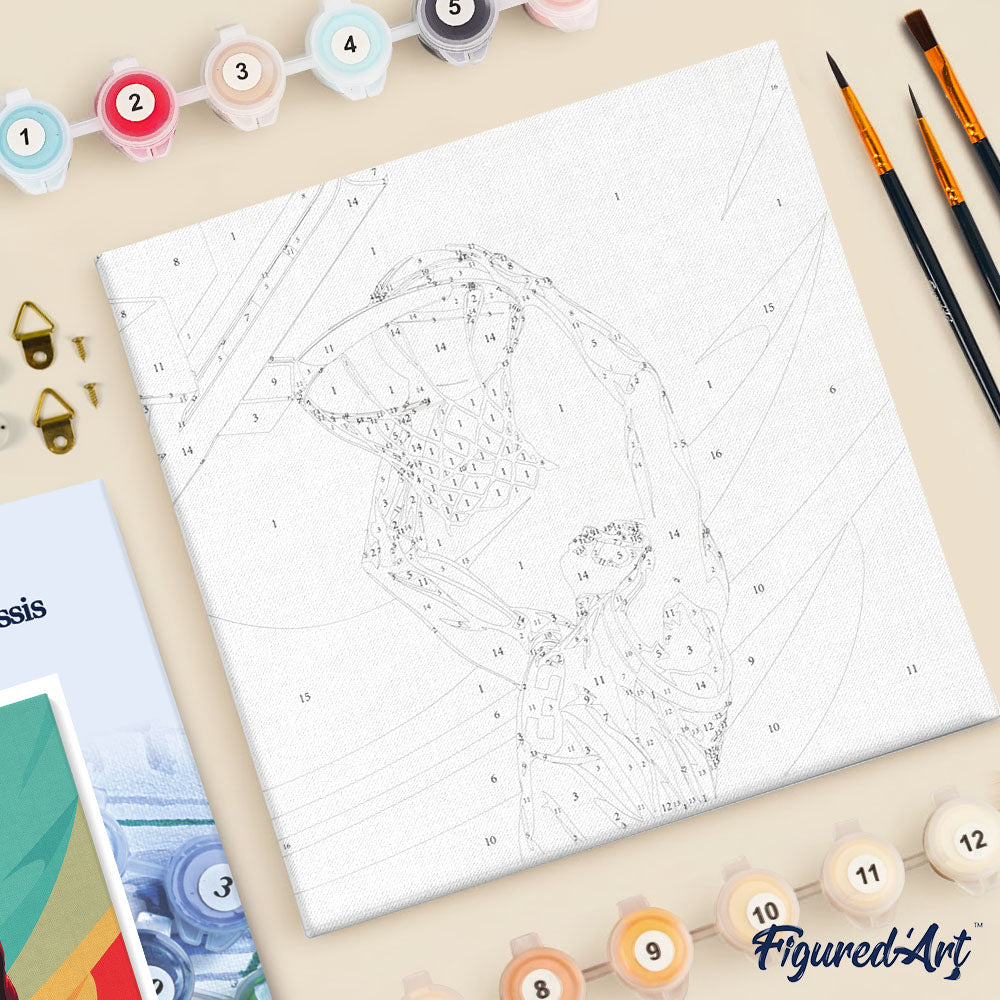 Lxmsja 2 Pièces Fleurs Peinture Par Numéros Avec Cadre 20x30cm - Kit Pour Adultes Débutants