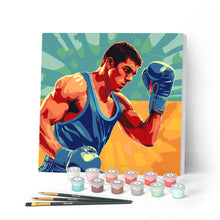 Charger l'image dans la galerie, Mini Peinture par Numéros 20x20cm avec cadre Affiche sportive Boxe