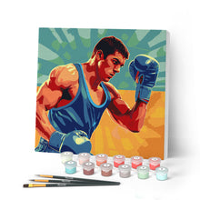 Charger l'image dans la galerie, Mini Peinture par Numéros 20x20cm avec cadre Affiche sportive Boxe