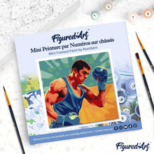 Charger l'image dans la galerie, Mini Peinture par Numéros 20x20cm avec cadre Affiche sportive Boxe