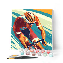 Charger l'image dans la galerie, Mini Peinture par Numéros 20x20cm avec cadre Affiche sportive Cyclisme