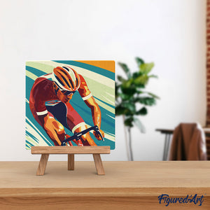 Mini Peinture par Numéros 20x20cm avec cadre Affiche sportive Cyclisme