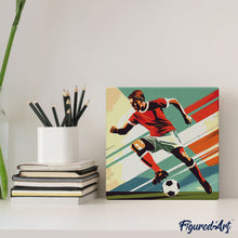 Charger l&#39;image dans la galerie, Mini Peinture par Numéros 20x20cm avec cadre Affiche sportive Football