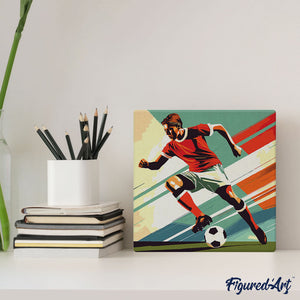 Mini Peinture par Numéros 20x20cm avec cadre Affiche sportive Football