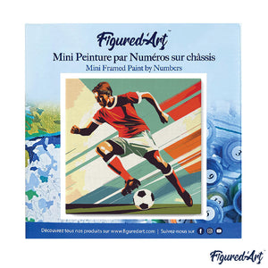 Mini Peinture par Numéros 20x20cm avec cadre Affiche sportive Football