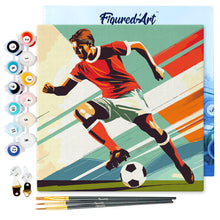 Charger l&#39;image dans la galerie, Mini Peinture par Numéros 20x20cm avec cadre Affiche sportive Football