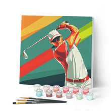 Charger l'image dans la galerie, Mini Peinture par Numéros 20x20cm avec cadre Affiche sportive Golf
