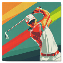 Charger l&#39;image dans la galerie, Mini Peinture par Numéros 20x20cm avec cadre Affiche sportive Golf