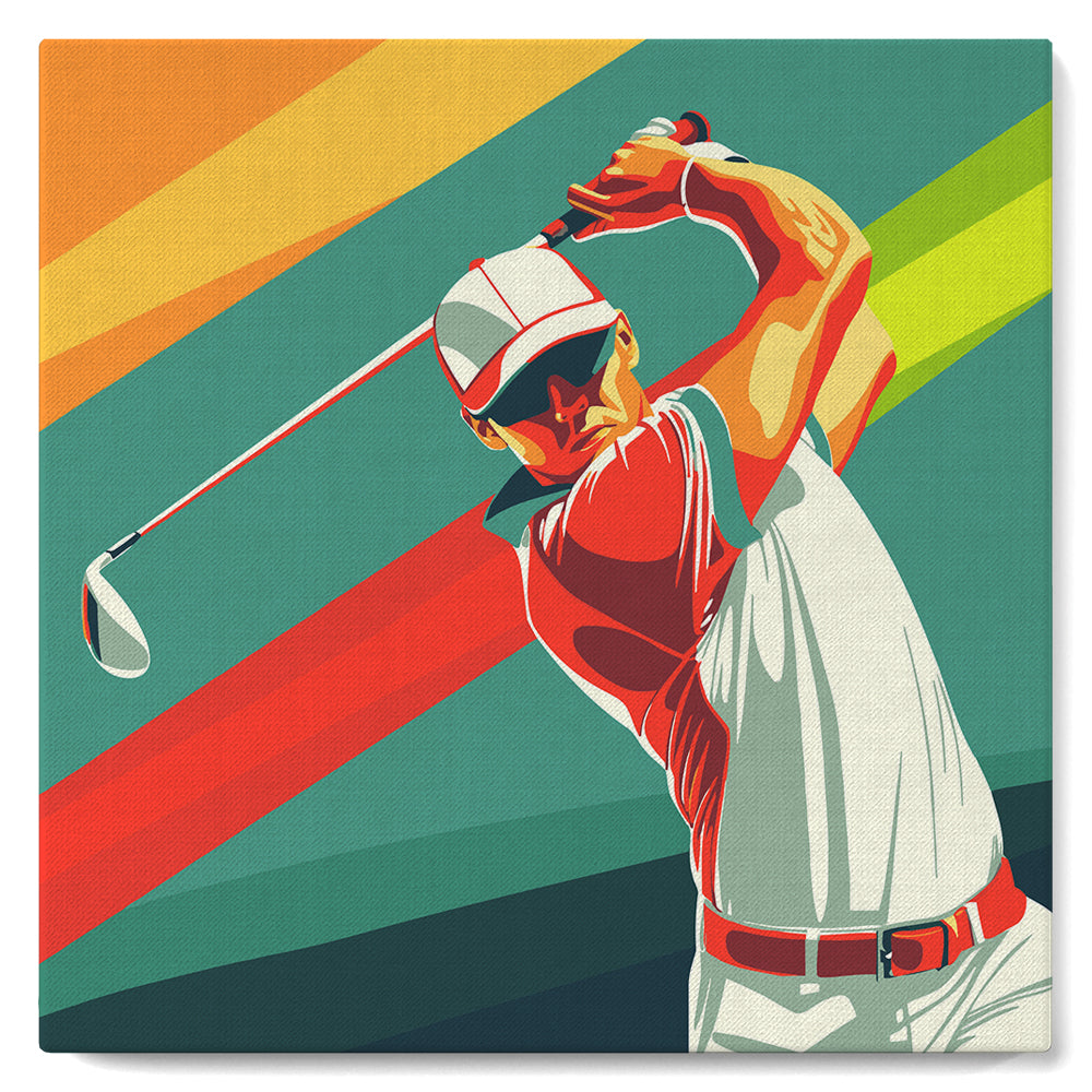 Mini Peinture par Numéros 20x20cm avec cadre Affiche sportive Golf