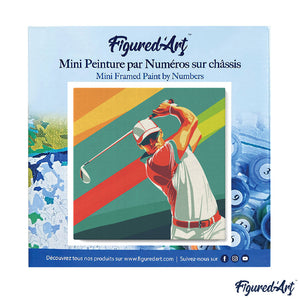 Mini Peinture par Numéros 20x20cm avec cadre Affiche sportive Golf