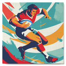 Charger l&#39;image dans la galerie, Mini Peinture par Numéros 20x20cm avec cadre Affiche sportive Rugby