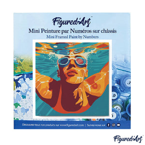 Mini Peinture par Numéros 20x20cm avec cadre Affiche sportive Natation