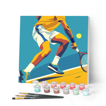 Charger l'image dans la galerie, Mini Peinture par Numéros 20x20cm avec cadre Affiche sportive Tennis
