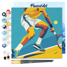 Charger l'image dans la galerie, Mini Peinture par Numéros 20x20cm avec cadre Affiche sportive Tennis