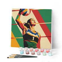 Charger l'image dans la galerie, Mini Peinture par Numéros 20x20cm avec cadre Affiche sportive Volley