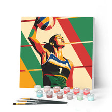 Charger l'image dans la galerie, Mini Peinture par Numéros 20x20cm avec cadre Affiche sportive Volley