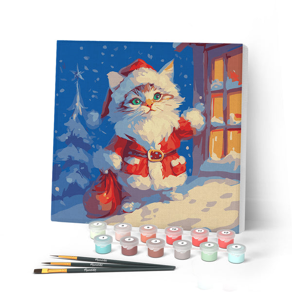 Peinture par numéros - Chat et Boules de Noel – Figured'Art