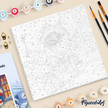 Charger l'image dans la galerie, Mini Peinture par Numéros 20x20cm avec cadre Chat Père Noël