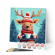 Charger l'image dans la galerie, Mini Peinture par Numéros 20x20cm avec cadre Renne Douillet