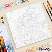 Charger l'image dans la galerie, Mini Peinture par Numéros 20x20cm avec cadre Chat et Chien Festifs