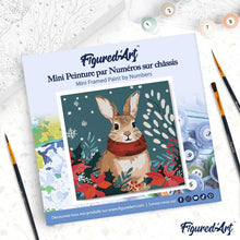 Charger l'image dans la galerie, Mini Peinture par Numéros 20x20cm avec cadre Lapin de Noël