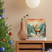 Charger l'image dans la galerie, Mini Peinture par Numéros 20x20cm avec cadre Cerf majestueux en Hiver