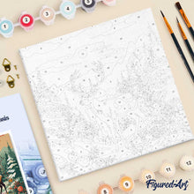 Charger l'image dans la galerie, Mini Peinture par Numéros 20x20cm avec cadre Cerf majestueux en Hiver