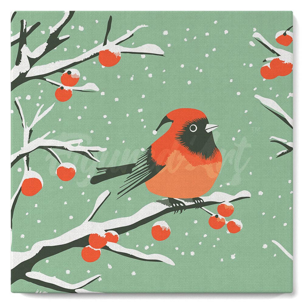 Mini Peinture Par Numéros Adulte 20x20cm Avec Cadre - Oiseau Et Papillon, Kit DIY Complet Loisir Créatif Figured'Art