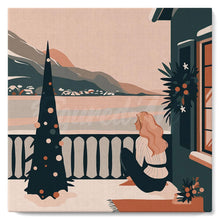 Charger l'image dans la galerie, Mini Peinture par Numéros 20x20cm avec cadre Femme et lac en hiver