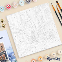 Charger l'image dans la galerie, Mini Peinture par Numéros 20x20cm avec cadre Allée de Noël Enneigée