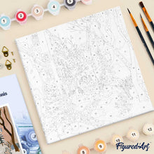 Charger l'image dans la galerie, Mini Peinture par Numéros 20x20cm avec cadre Village Enneigé