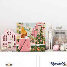 Charger l'image dans la galerie, Mini Peinture par Numéros 20x20cm avec cadre Jeune Femme au balcon