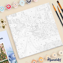 Charger l'image dans la galerie, Mini Peinture par Numéros 20x20cm avec cadre Jeune Femme au balcon