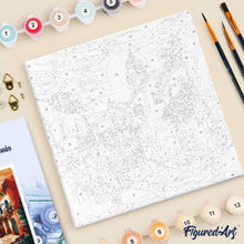 Charger l'image dans la galerie, Mini Peinture par Numéros 20x20cm avec cadre Église de Village Ensoleillé