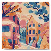 Charger l'image dans la galerie, Mini Peinture par Numéros 20x20cm avec cadre Belle ville enneigée