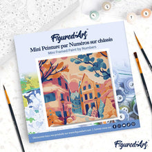 Charger l'image dans la galerie, Mini Peinture par Numéros 20x20cm avec cadre Belle ville enneigée