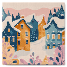 Charger l'image dans la galerie, Mini Peinture par Numéros 20x20cm avec cadre Beau village d'hiver