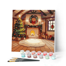 Charger l'image dans la galerie, Mini Peinture par Numéros 20x20cm avec cadre Intérieur de Noël Douillet