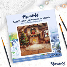 Charger l'image dans la galerie, Mini Peinture par Numéros 20x20cm avec cadre Intérieur de Noël Douillet