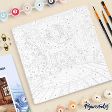 Charger l'image dans la galerie, Mini Peinture par Numéros 20x20cm avec cadre Intérieur de Noël Douillet