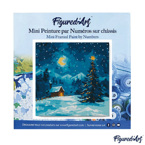 Mini Peinture par Numéros 20x20cm avec cadre Nuit Étoilée à Noël