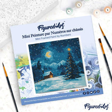 Charger l'image dans la galerie, Mini Peinture par Numéros 20x20cm avec cadre Nuit Étoilée à Noël
