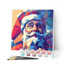 Charger l'image dans la galerie, Mini Peinture par Numéros 20x20cm avec cadre Père Noël Polygone