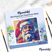 Charger l'image dans la galerie, Mini Peinture par Numéros 20x20cm avec cadre Père Noël Polygone