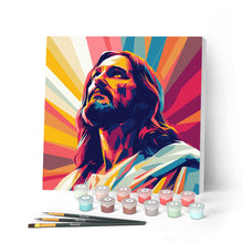 Charger l'image dans la galerie, Mini Peinture par Numéros 20x20cm avec cadre Jésus Rayonnant